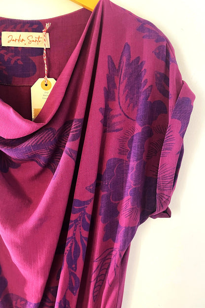 Vestido Gola Boba Vinho Rosado