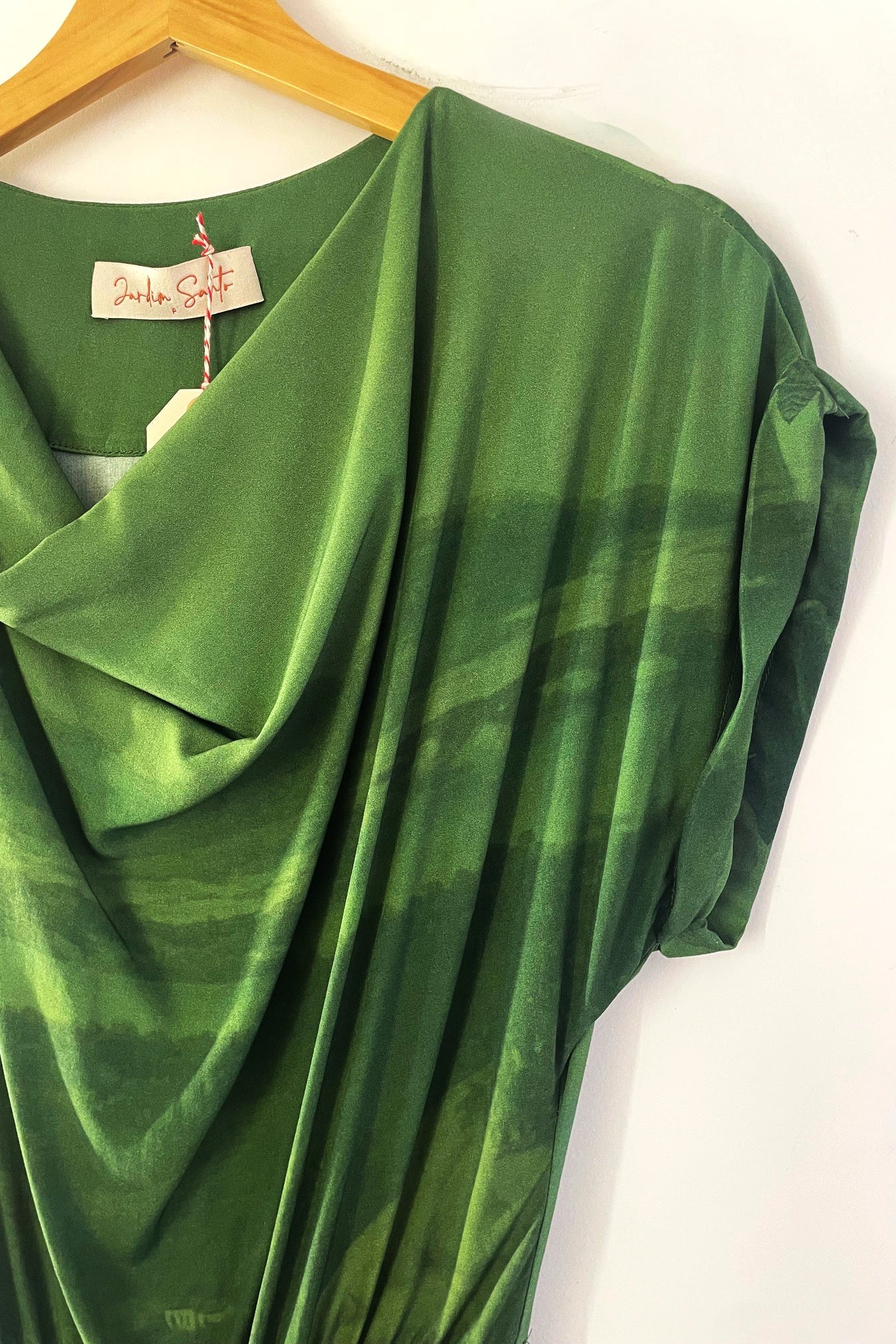 Vestido Gola Boba Verde Lagoa