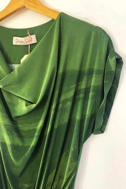 Vestido Gola Boba Verde Lagoa