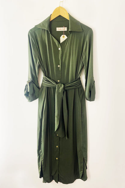 Vestido Camisa Verde Musgo