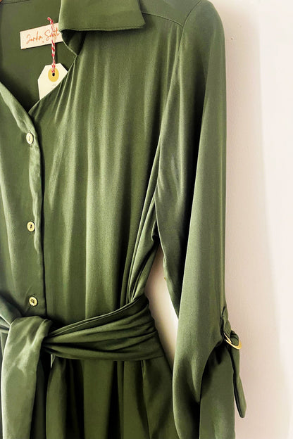 Vestido Camisa Verde Musgo