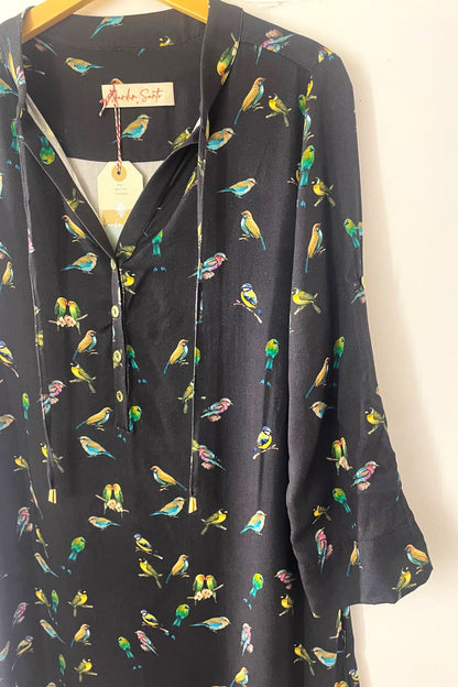 Vestido Bata Passarinho Vinho