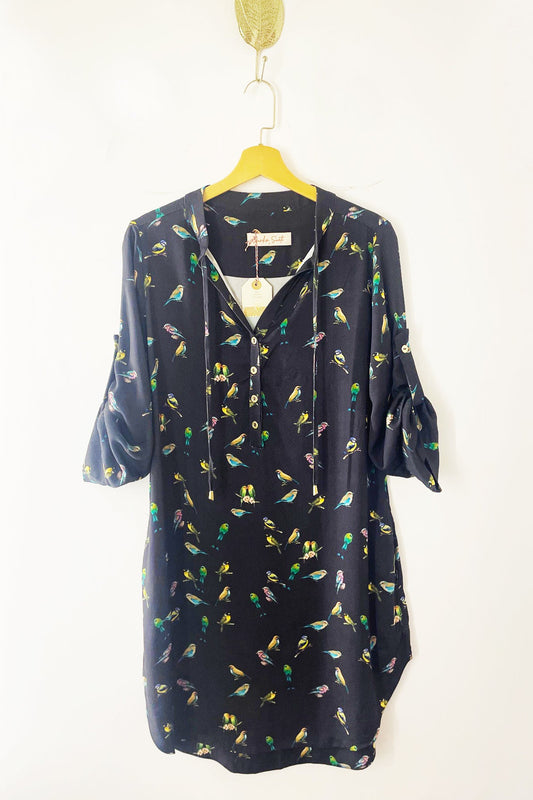 Vestido Bata Passarinho Vinho