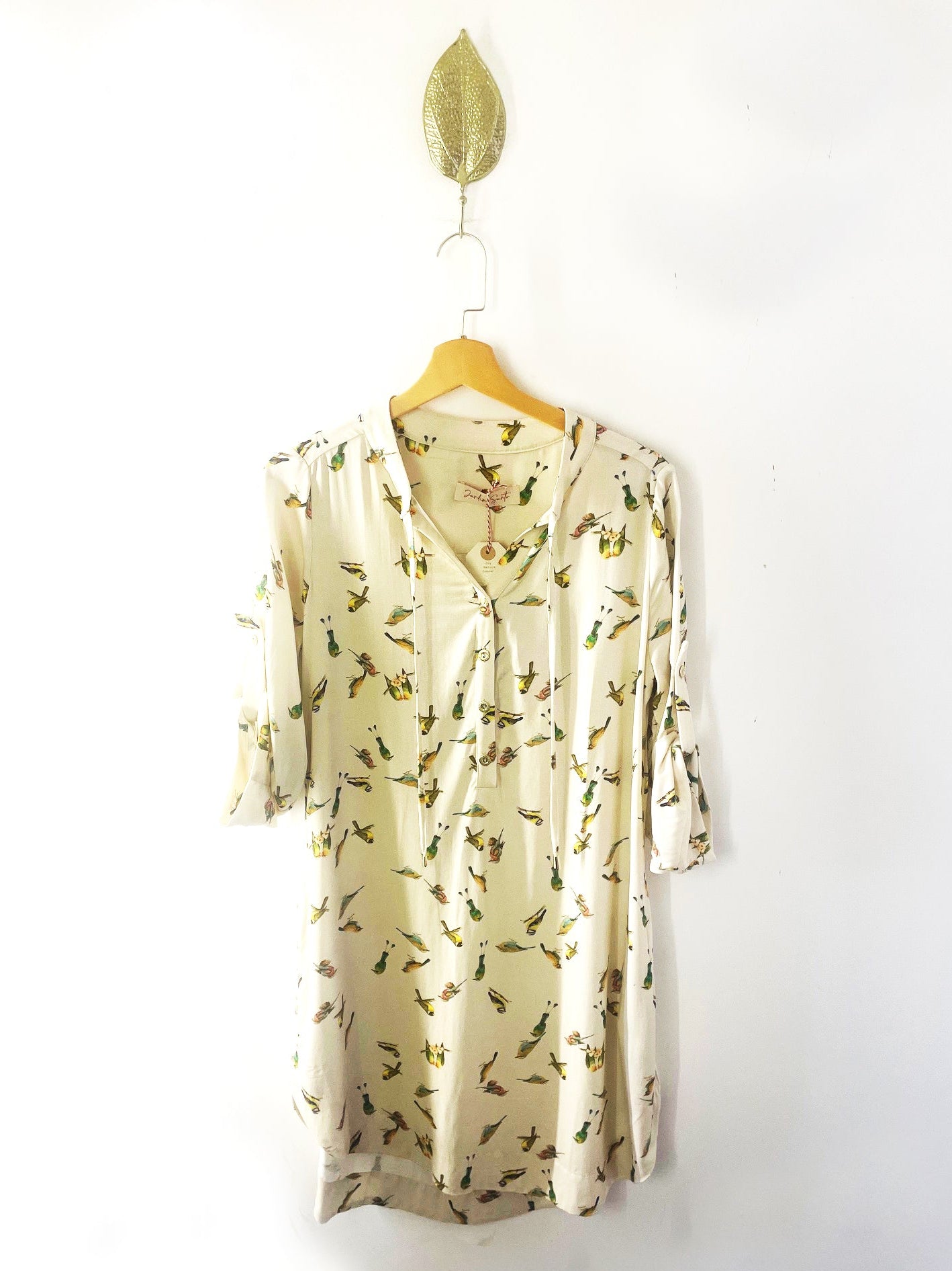 Vestido Bata Passarinho Cru