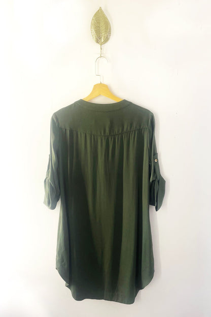 Vestido Bata Verde Musgo