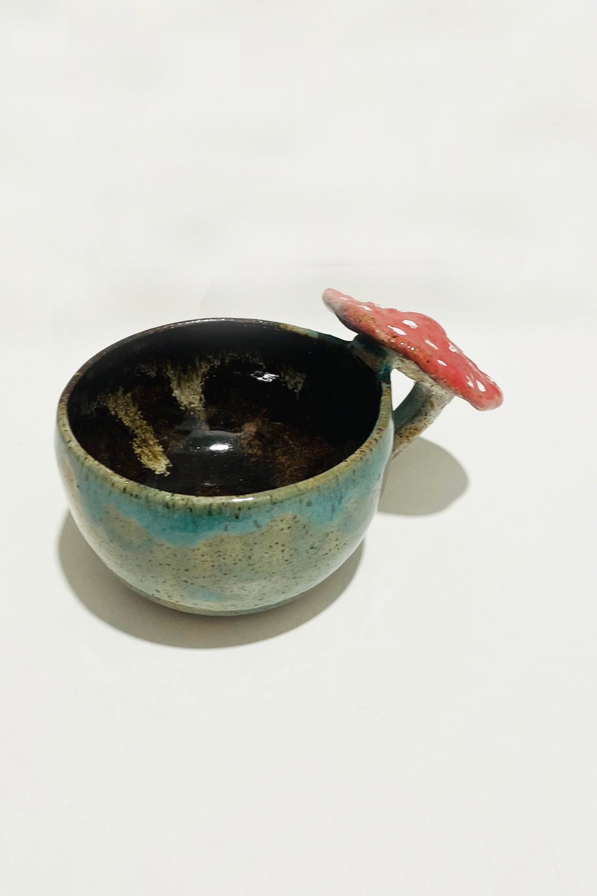 Xícara Cogumelo Azul e Marrom