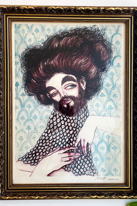 Quadro Aquarela Nestor Jr. Homem com escamas