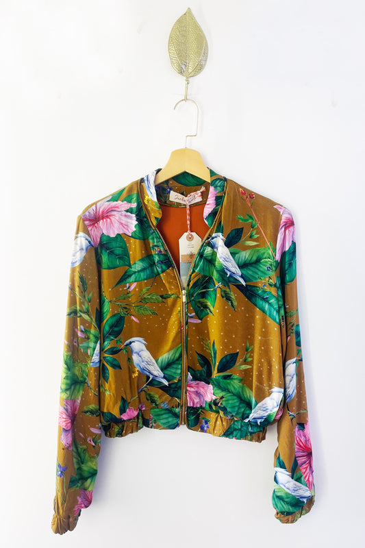 Jaqueta Bomber Ocre Floral