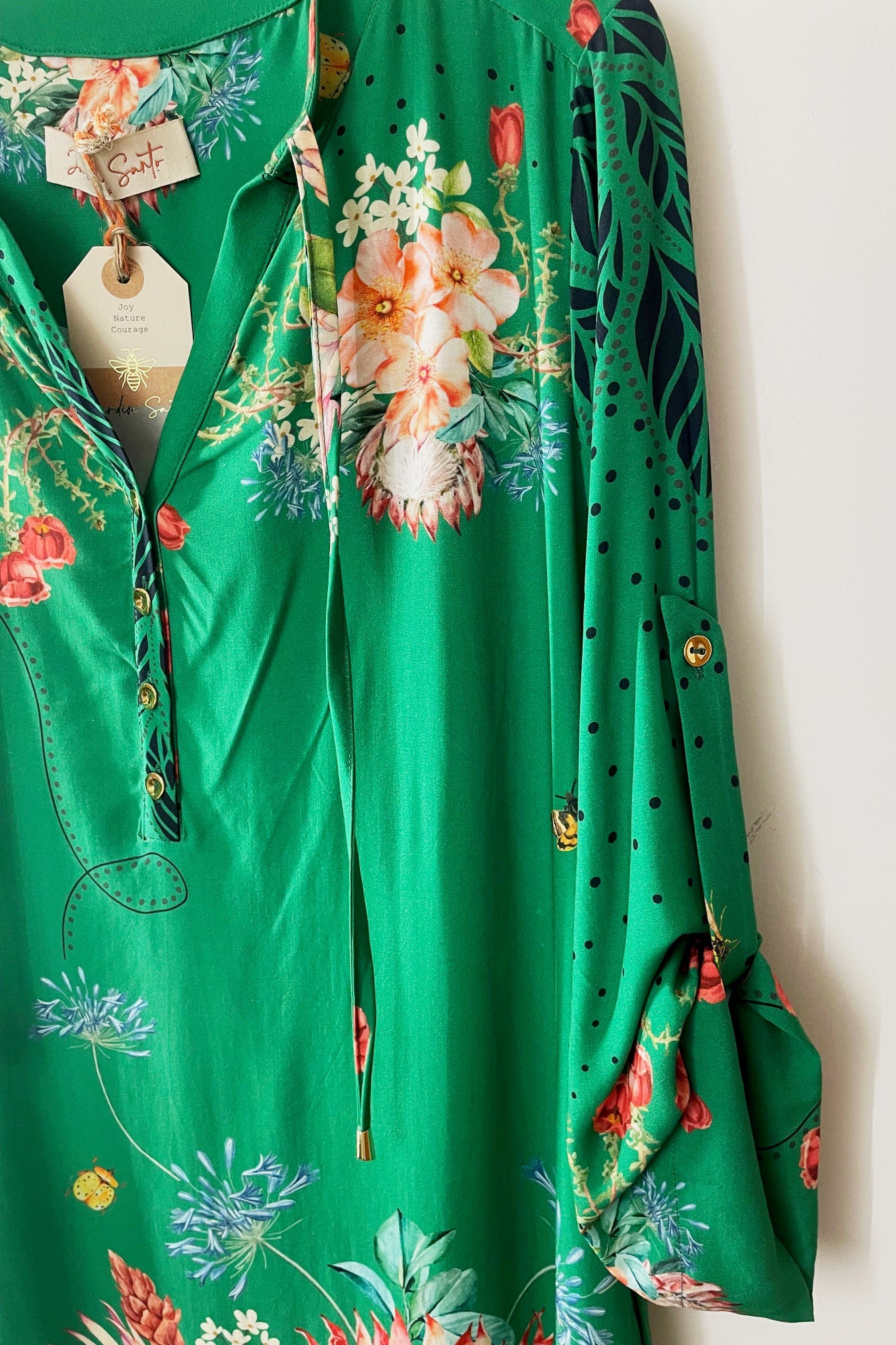 Vestido Bata Verde Cobra Coral