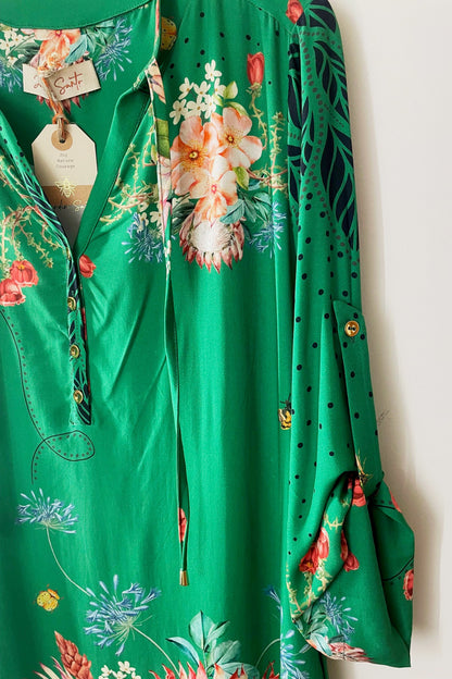 Vestido Bata Verde Cobra Coral