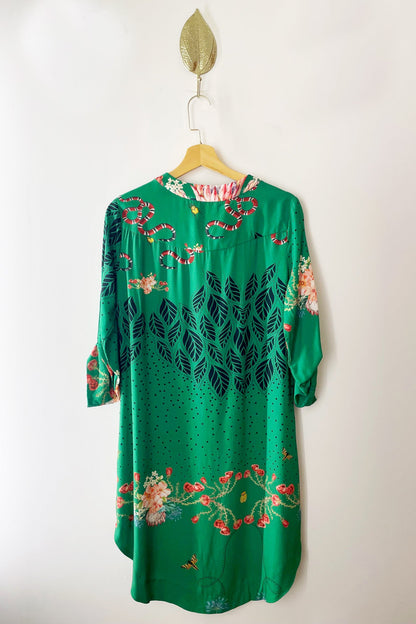 Vestido Bata Verde Cobra Coral