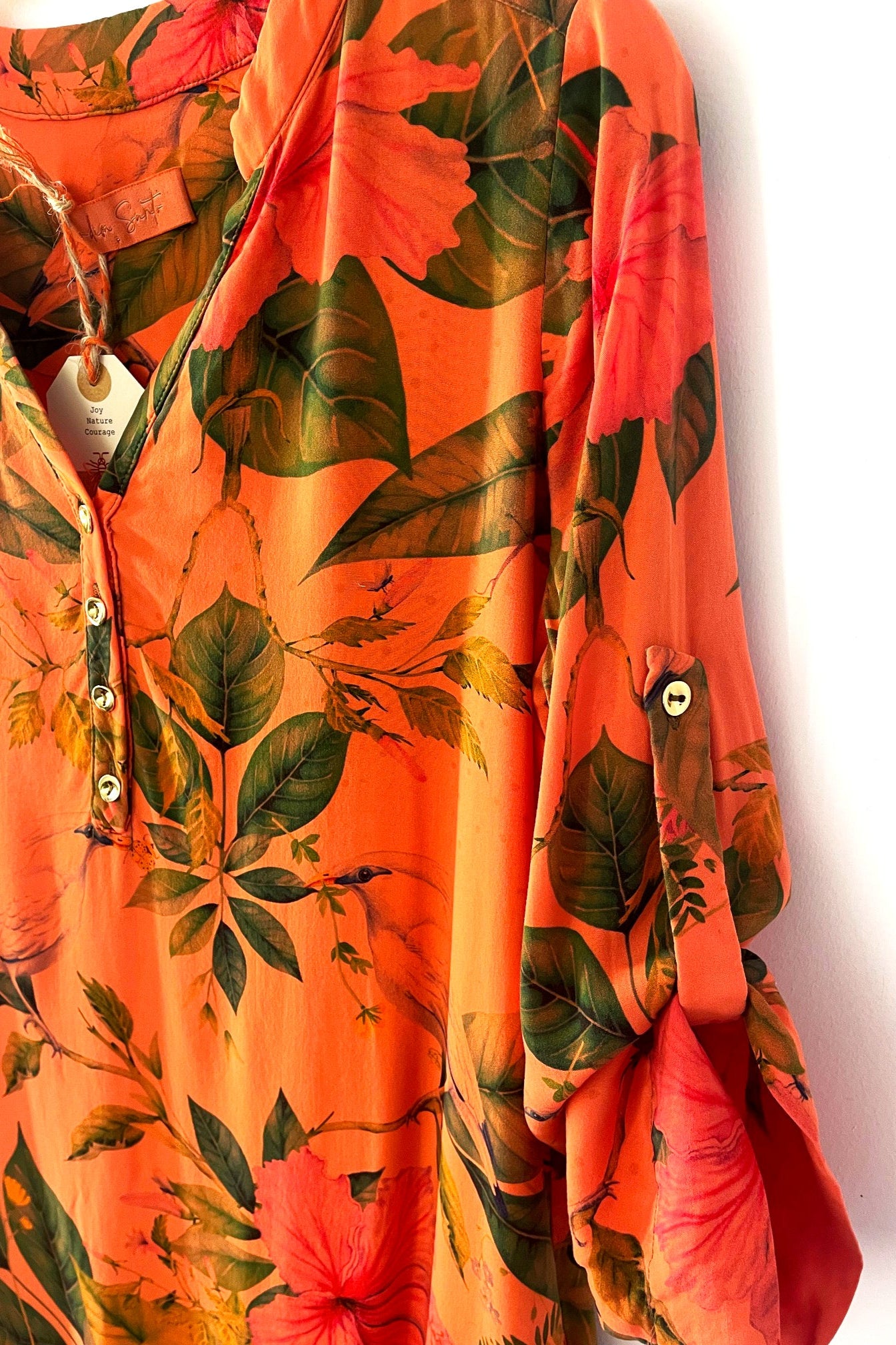 Vestido Bata Floral Laranja