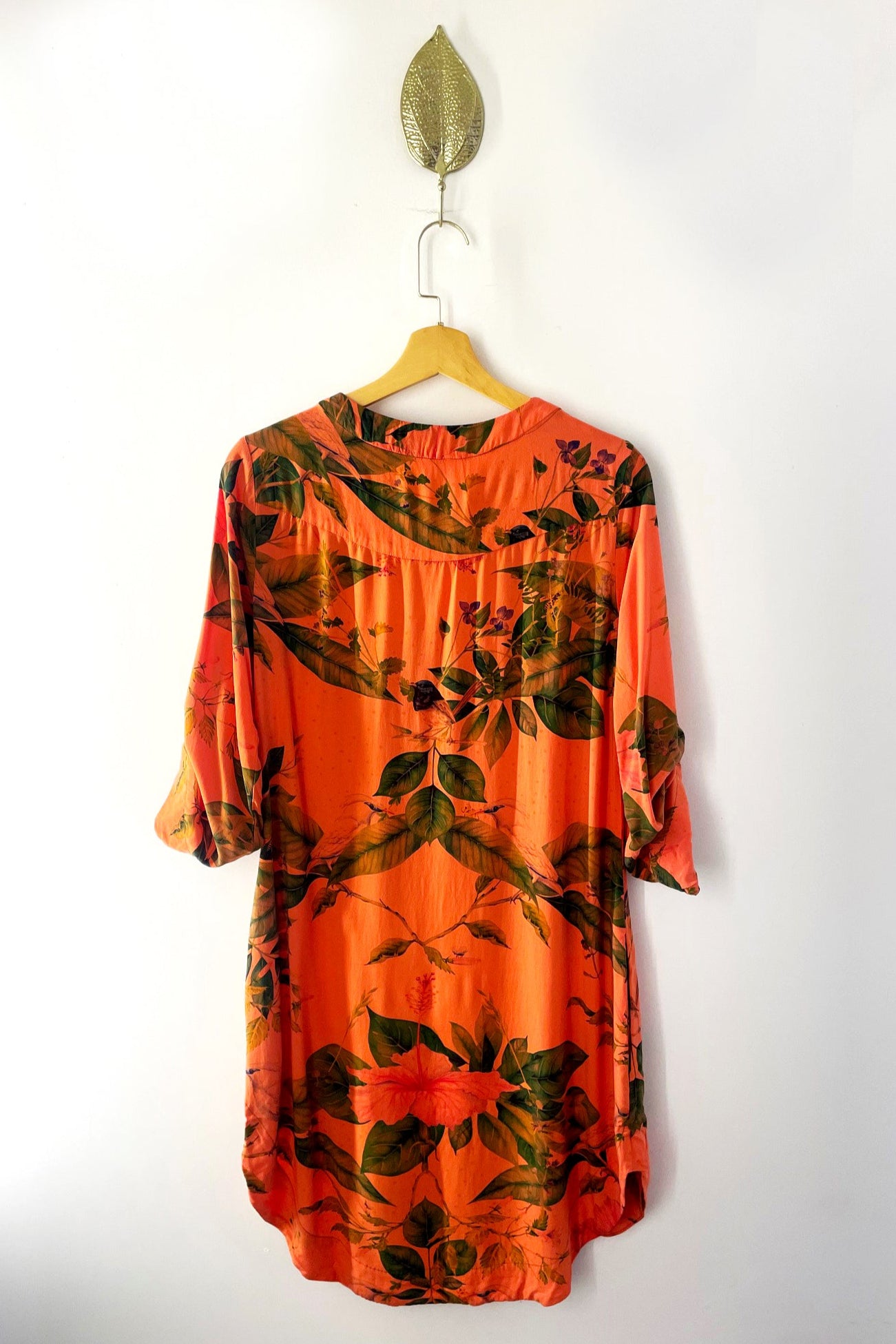 Vestido Bata Floral Laranja