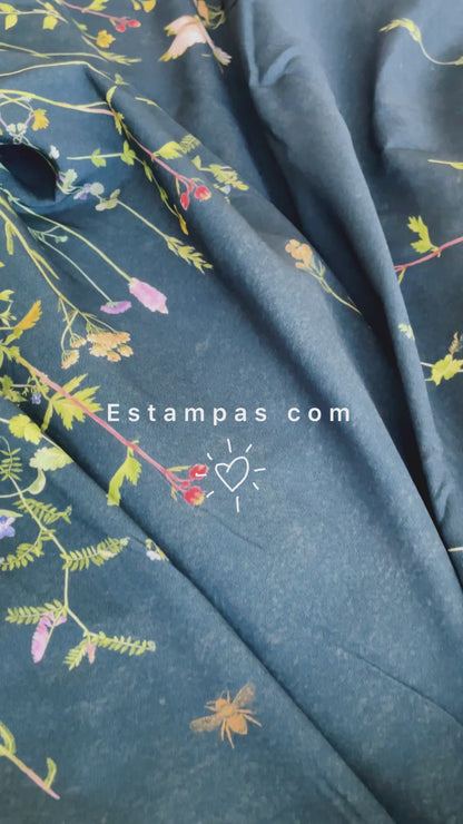 Vestido Bata Flores do Campo